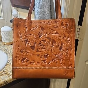 Patricia Nash Elegant Floral Embossed Leather Tote. Gorgeous